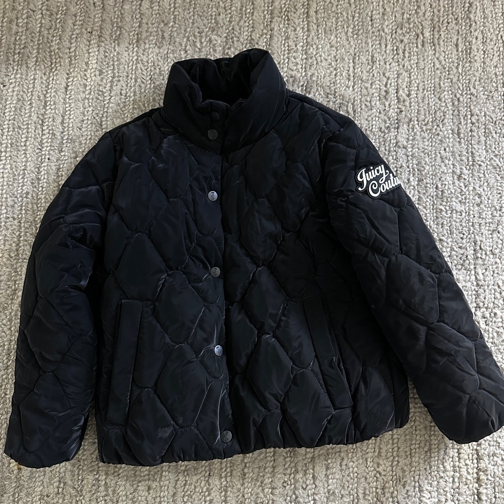 Juicy Couture Girls Coat, Faux Fur Winter Jacket, Warm Wuilted Puffer